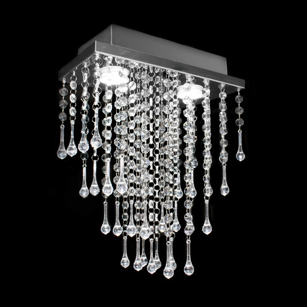 Lustre de Acrílico Retangular Gama para 2 Lâmpadas Dicroicas