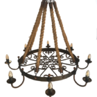 Lustre De Corda Sisal Medieval Artesanal Com Cúpulas Para Ilu