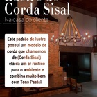 Lustre De Corda Sisal Medieval Artesanal Com Cúpulas Para Ilu