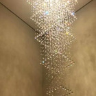 Lustre De Cristal,para Pé Direito Duplo,vão De Escada,4 Metro