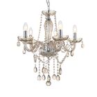 Lustre De Cristal 5 Braços - Maria Tereza Âmbar