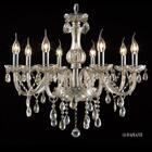 Lustre De Cristal 8 Braços Conhaque Mais Luz Bivolt