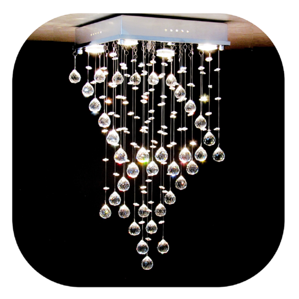 Lustre De Cristal Acrílico A332q Base 30 - Altura 0,50 Metro