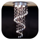 Lustre De Cristal Acrílico A335c Base 30 - Altura  0,50 Metro