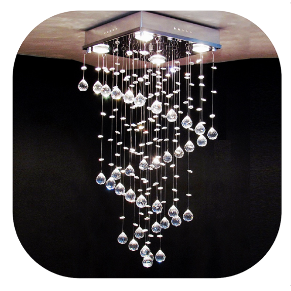 Lustre De Cristal Acrílico A335z Base 30 - Altura  1,00 Metro