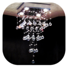 Lustre De Cristal Acrílico A336q Base 30 - Altura  0,50 Metro