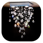 Lustre De Cristal Acrílico A337q Base 30 - Altura  0,70 Metro