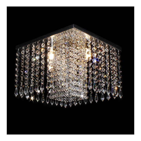 Lustre De Cristal Acrílico Alto Brilho Sala Quarto 30x30 Cm -