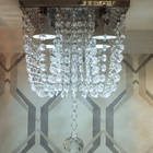 Lustre De Cristal Acrílico C/ 25cm Com Base 20x20cm Mais 4 Lâ