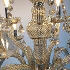 Lustre De Cristal Clássico Dubai 1189 12 Lâmpadas Conhaque