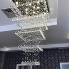 Lustre De Cristal Com 1,5 M De Altura,base Inox 70x70cm ,para