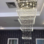 Lustre De Cristal Com 1,5 M De Altura,base Inox 70x70cm ,para