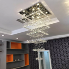 Lustre De Cristal Com 1,70 M De Altura Base De Inox  Polido 7
