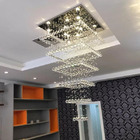 Lustre De Cristal, Com 1,90 M De Altura, Base De Inox Polido
