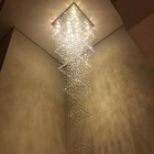 Lustre De Cristal, Com 1,90 M De Altura, Base De Inox Polido