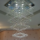 Lustre De Cristal Com Base De Inox 70x70cm 3,20m Bivolt