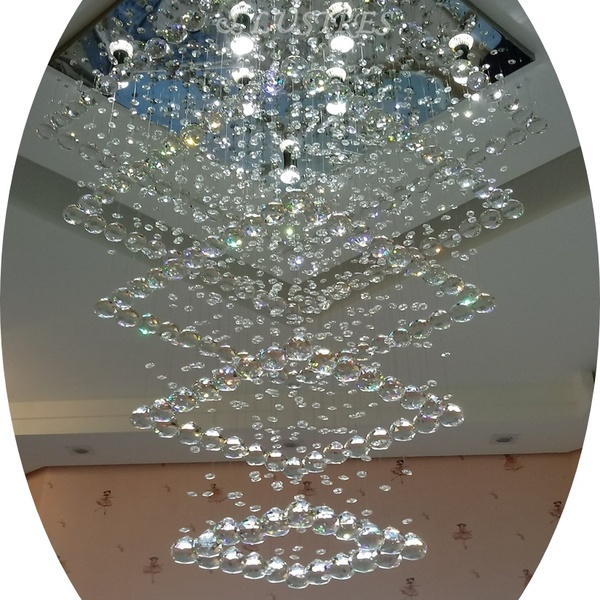 Lustre De Cristal Com Base De Inox 70x70cm 3m Bivolt