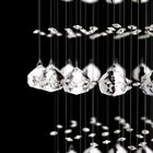 Lustre De Cristal Com Led 1,80 M Taurus Prata