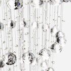 Lustre De Cristal Com Led 1,80 M Taurus Prata