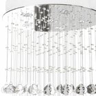 Lustre De Cristal Com Led 1,80 M Taurus Prata