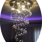 Lustre De Cristal Espiral,base Inox 30cm Diâmetros Com 1,10 M