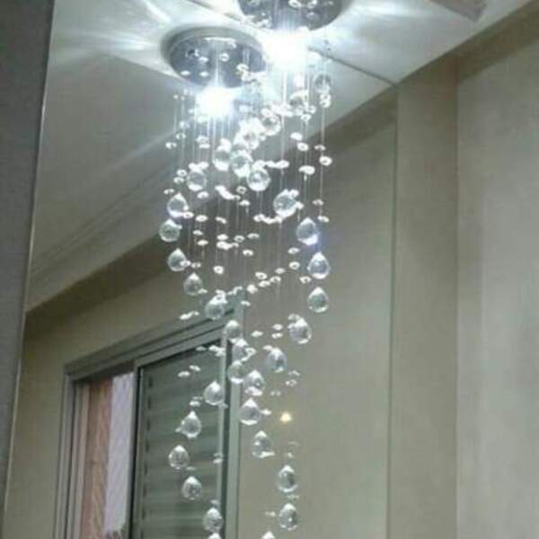 Lustre De Cristal Espiral Para Lavabo, Hall Social, Cabeceira