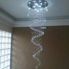 Lustre De Cristal Espiral Para Sala, Com 2,50m De Altura Base