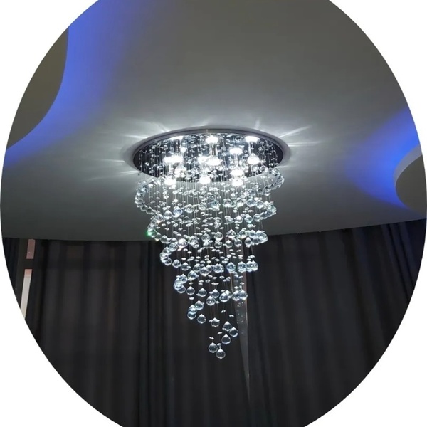 Lustre De Cristal Espiral Para Sala De Estar/jantar Com 1,20m