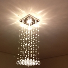 Lustre De Cristal K9, Para Quarto, Base De Inox 20x20cm Com 7