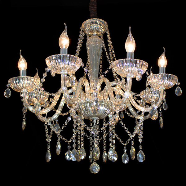 Lustre De Cristal Legítimo 8 Braços âmbar Maria Tereza St8007