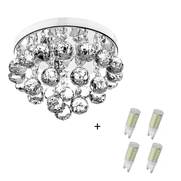 Lustre De Cristal Legitimo Classic Round 25x20 Com Lâmpadas