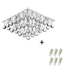 Lustre De Cristal Legitimo Classic Square 40x40 Com Lâmpadas