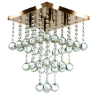 Lustre De Cristal Legitimo Classic Square Long 30 Cobre