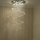 Lustre De Cristal Legítimo Espiral Com 1,90m De Altura, Base