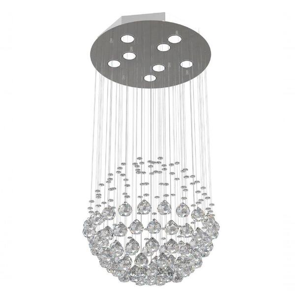 Lustre De Cristal Legitimo Globo 40cm G140 Altura 1,00 M