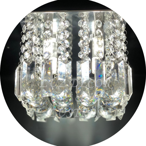 Lustre De Cristal Legítimo K9 Plafon Com Lâmpada Bf Inclusa 2