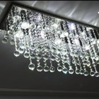 Lustre De Cristal Legítimo Retangular Para Sala De Jantar 80x
