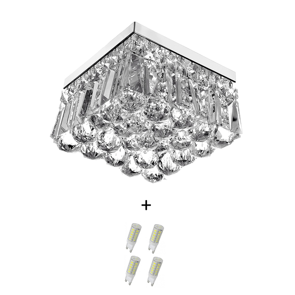 Lustre De Cristal Legitimo Wonderwall 20x20 Com Lâmpadas 600