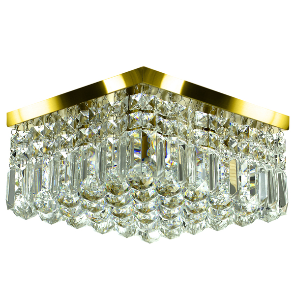 Lustre De Cristal Legitimo Wonderwall 30x30 Dourado
