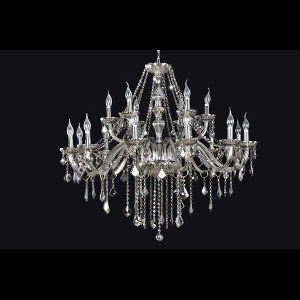 Lustre De Cristal Maria Thereza Fumê 18 Braços | Leroy Merlin