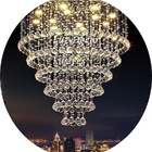 Lustre De Cristal Modelo Torre Base De Inox 60cm Diâmetro 70c