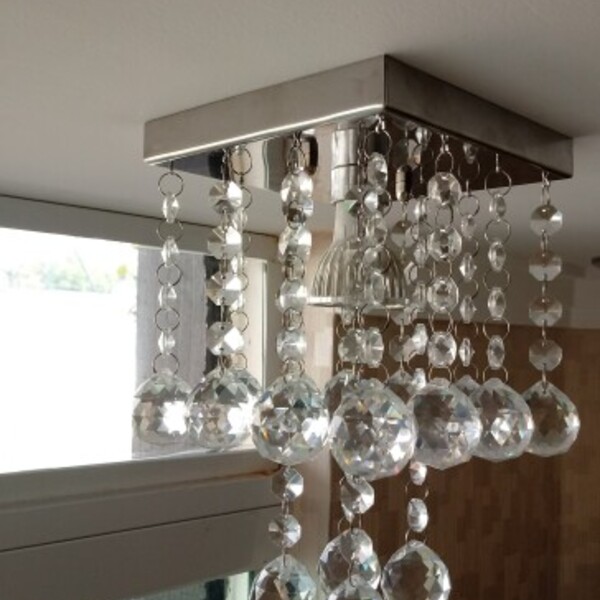 Lustre De Cristal Para Lavabo, Com 20cm De Altura E Base De I