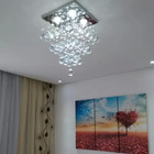 Lustre De Cristal Para Quarto, Hall, Sala ,base De Inox Polid