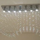 Lustre De Cristal Para Sal De Jantar Base De Inox 70x18cm Com