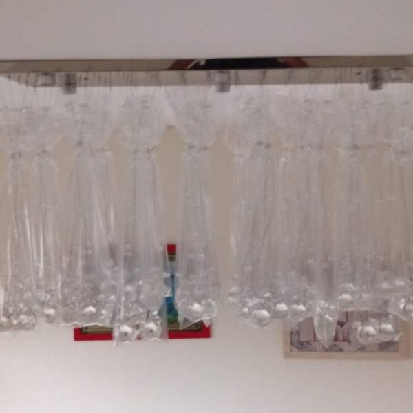 Lustre De Cristal Para Sala De Jantar, Base De Inox 70x20cm E