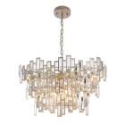 Lustre De Cristal Pendente Moderno 70x43cm Titânio Bivolt