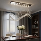 Lustre De Cristal Verdadeiro 100x20 Cm Modelo Onda Ilustre Cr