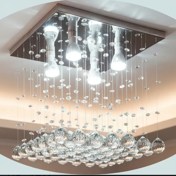 Lustre De Cristal Verdadeiro K9 30x30 30 Cm De Altura Ilustre