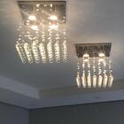 Lustre De Cristal Verdadeiro K9 Plafon 30x30 40 Cm De Altura
