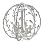 Lustre De Ferro De Teto Redondo Modelo Arabesco Branco